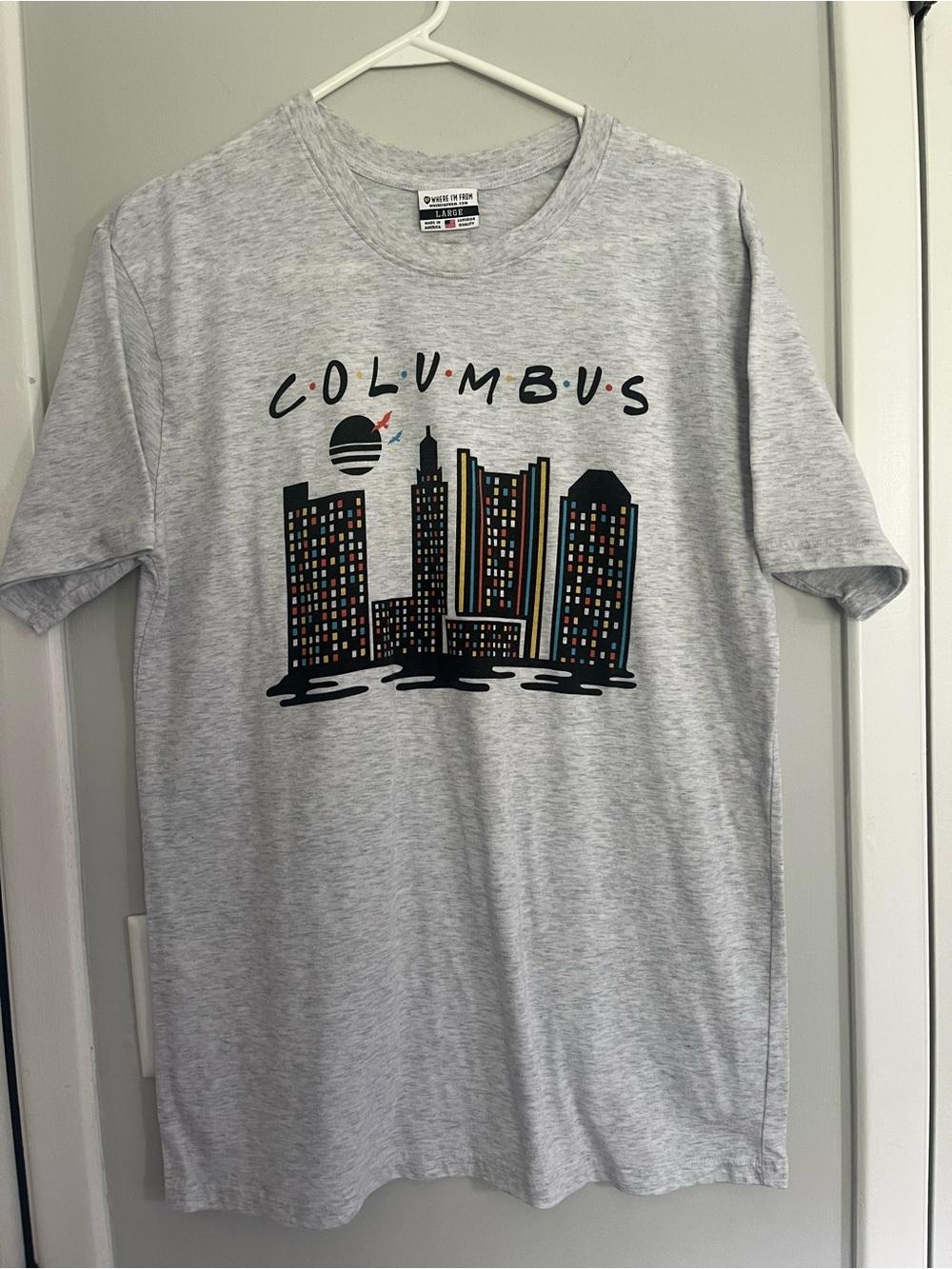 Columbus Skyline Graphic Tee - Gray Crew Neck